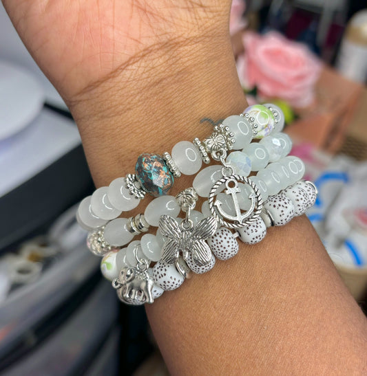 All White Bead Set