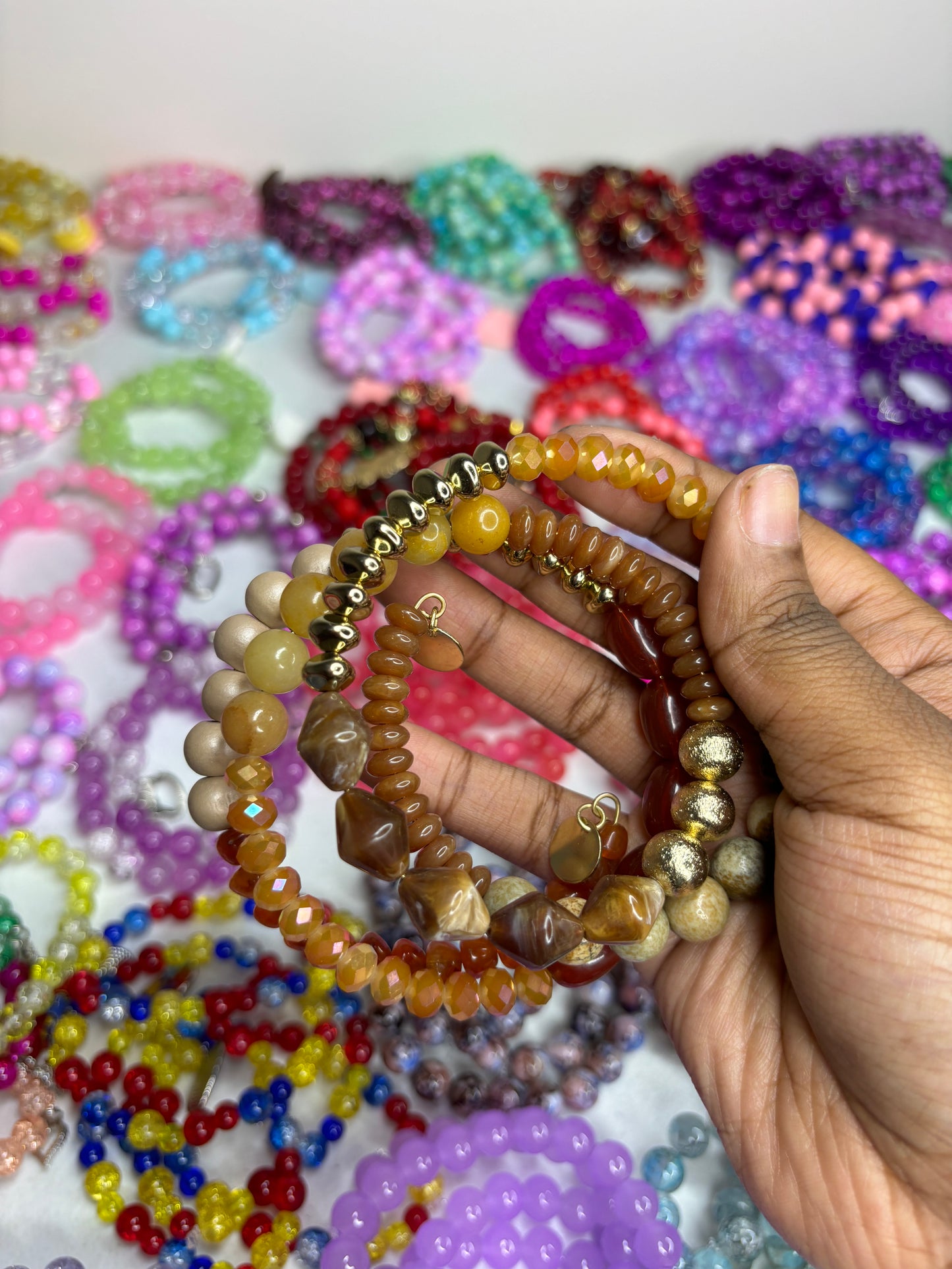 Spiral Autumn Beaded Bracelet (1pc)