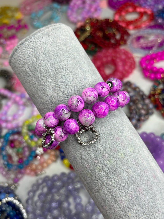 Purp Hello Kitty Beaded Bracelet (1pc)