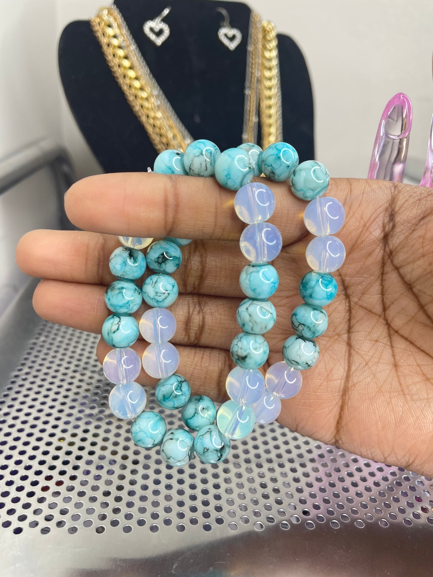 Lake Aqua Deluxe Beaded Bracelet