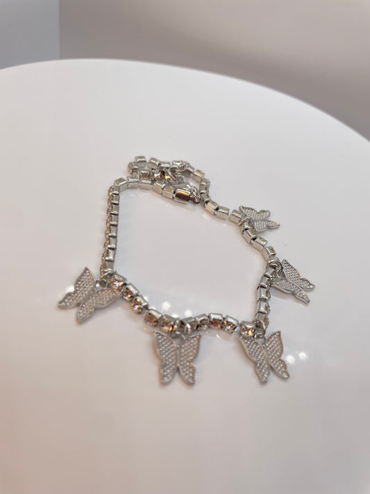 Silver Butterfly Anklet