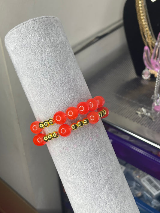Orange Bang Beaded Bracelet
