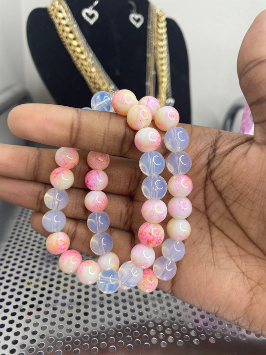 Peachy Deluxe Beaded Bracelet
