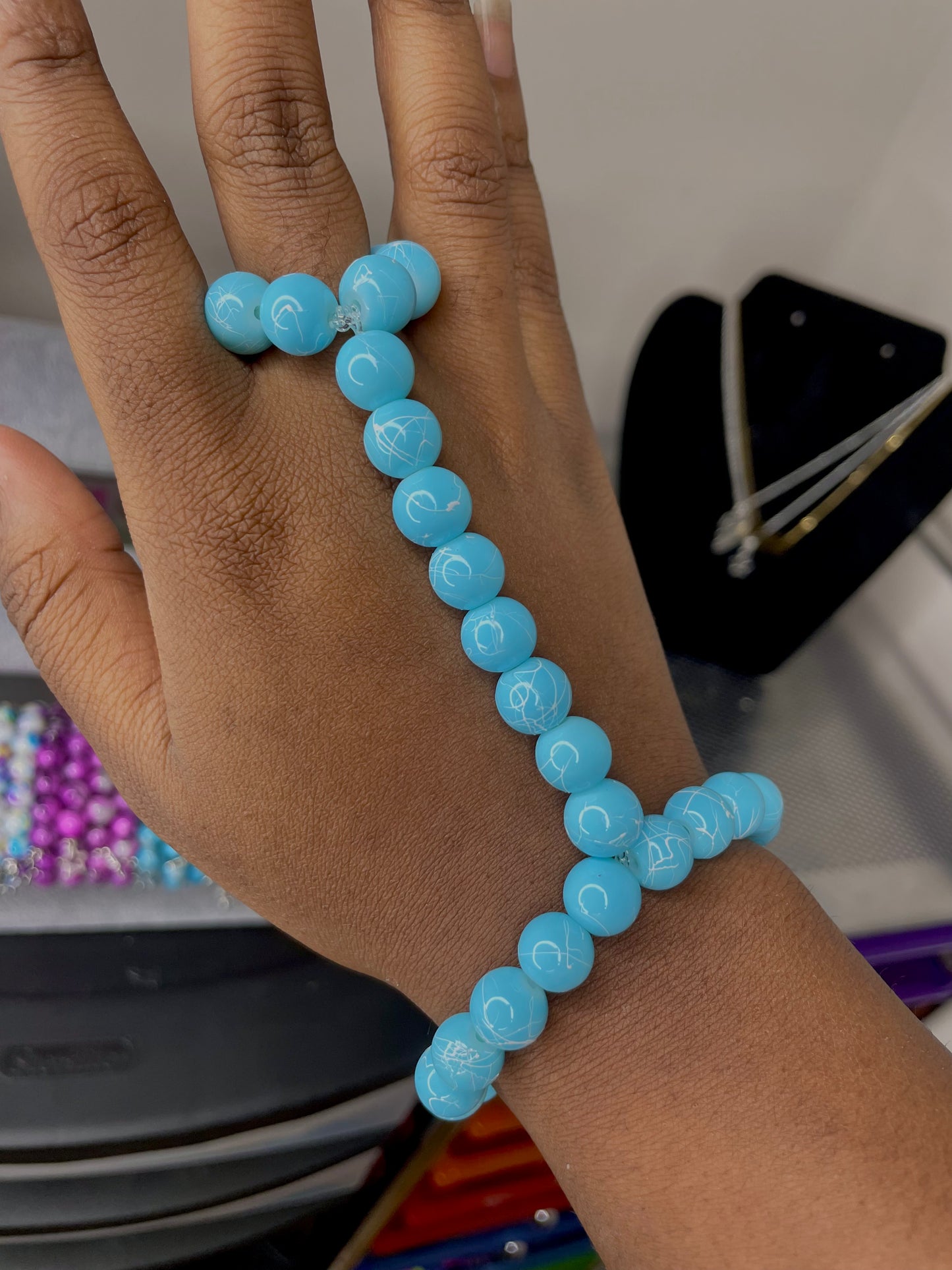 NEW! Sky Blue Connector Bead Bracelet