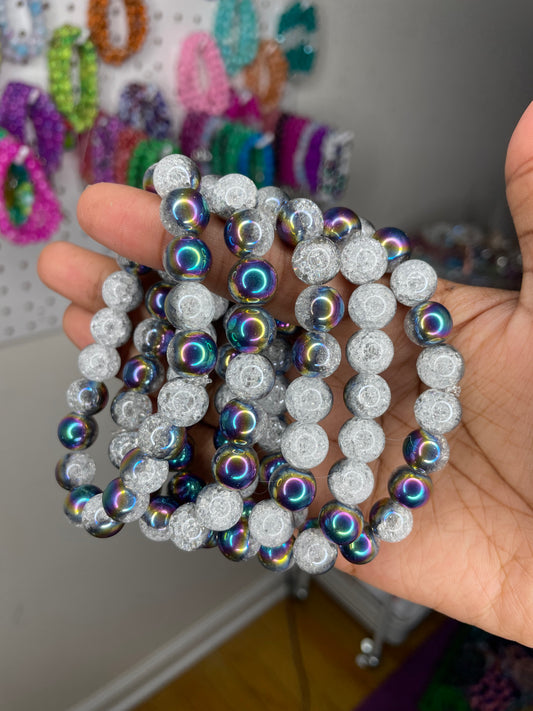 NEW! Colorful Crackle Beaded Bracelet
