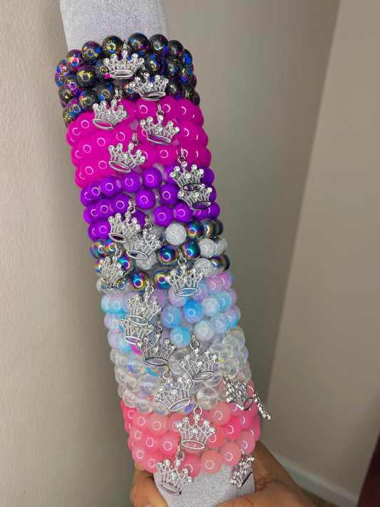NEW! Nisha Royale Crown Logo Beaded Bracelets
