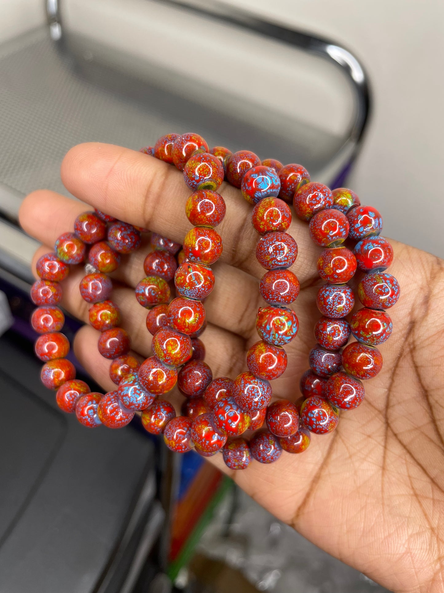 NEW! Red Art Gallery Beaded Bracelet