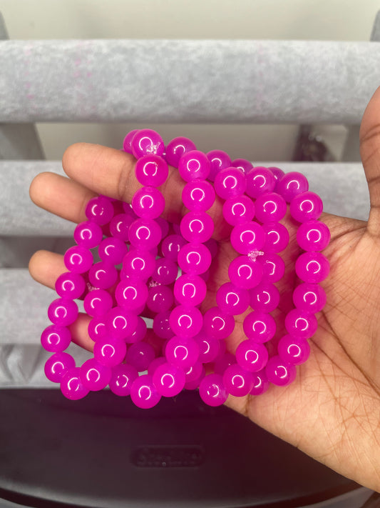 NEW! Jumbo Pink Balloon Beaded Bracelet