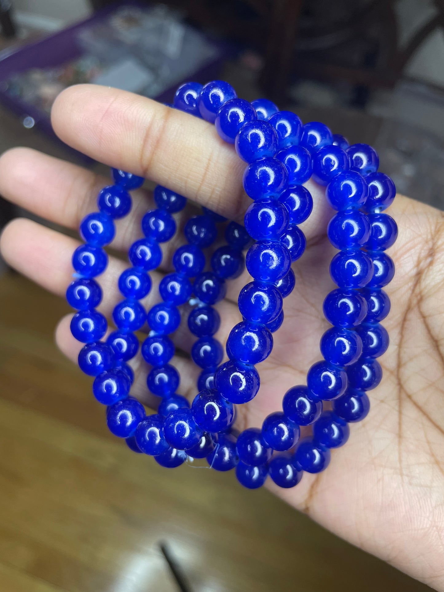 New! Blue Beaded Bracelet