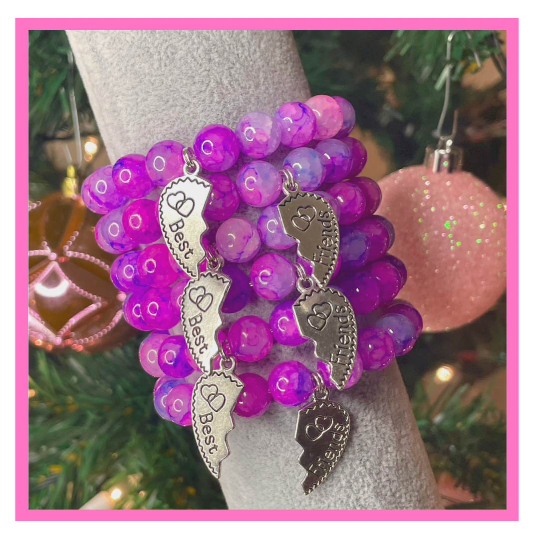 NEW! Purple Yasmine Besties Bracelets: Set of 2