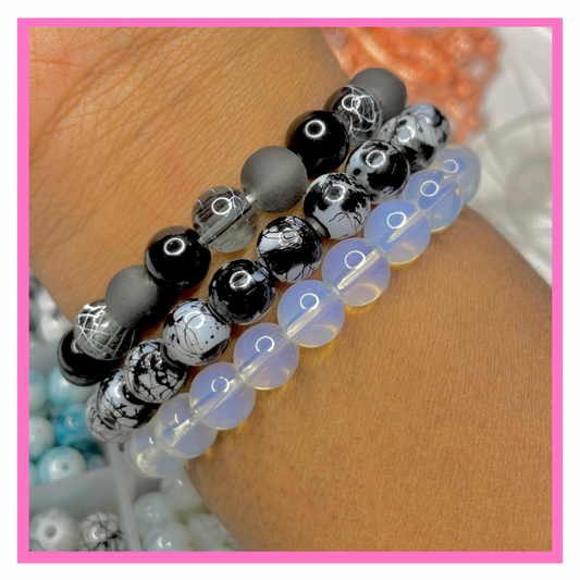 Oreo Marble Beaded Set