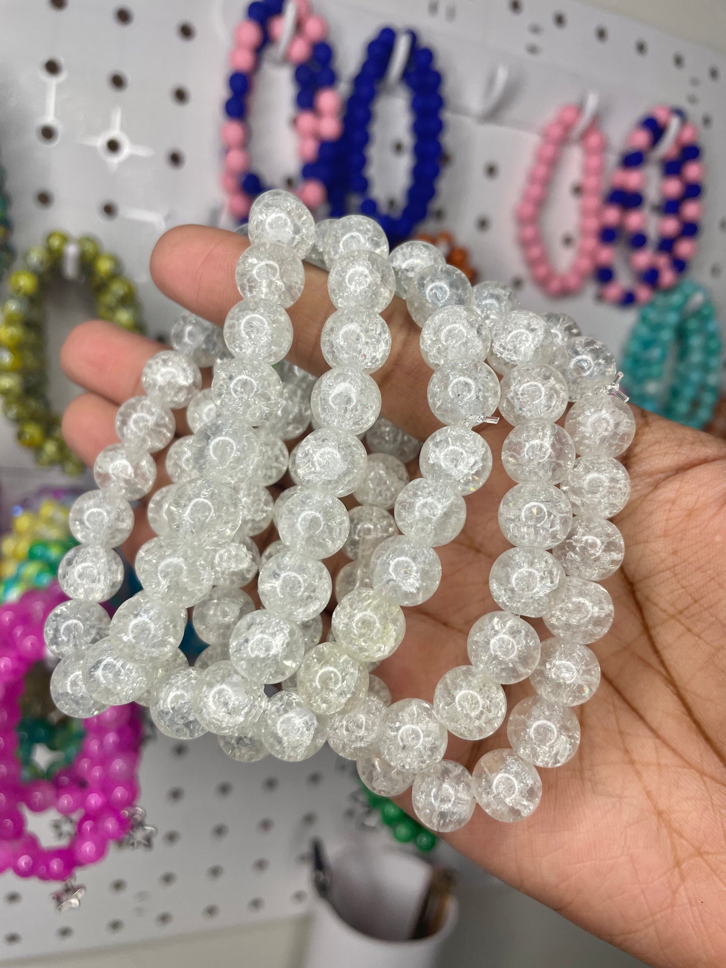 NEW! White Ice Beaded Bracelet