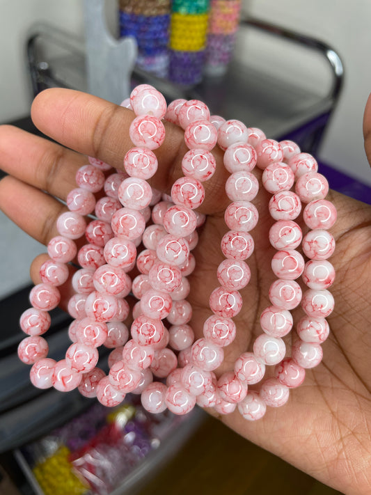 NEW! Marble Pink Beaded Bracelet