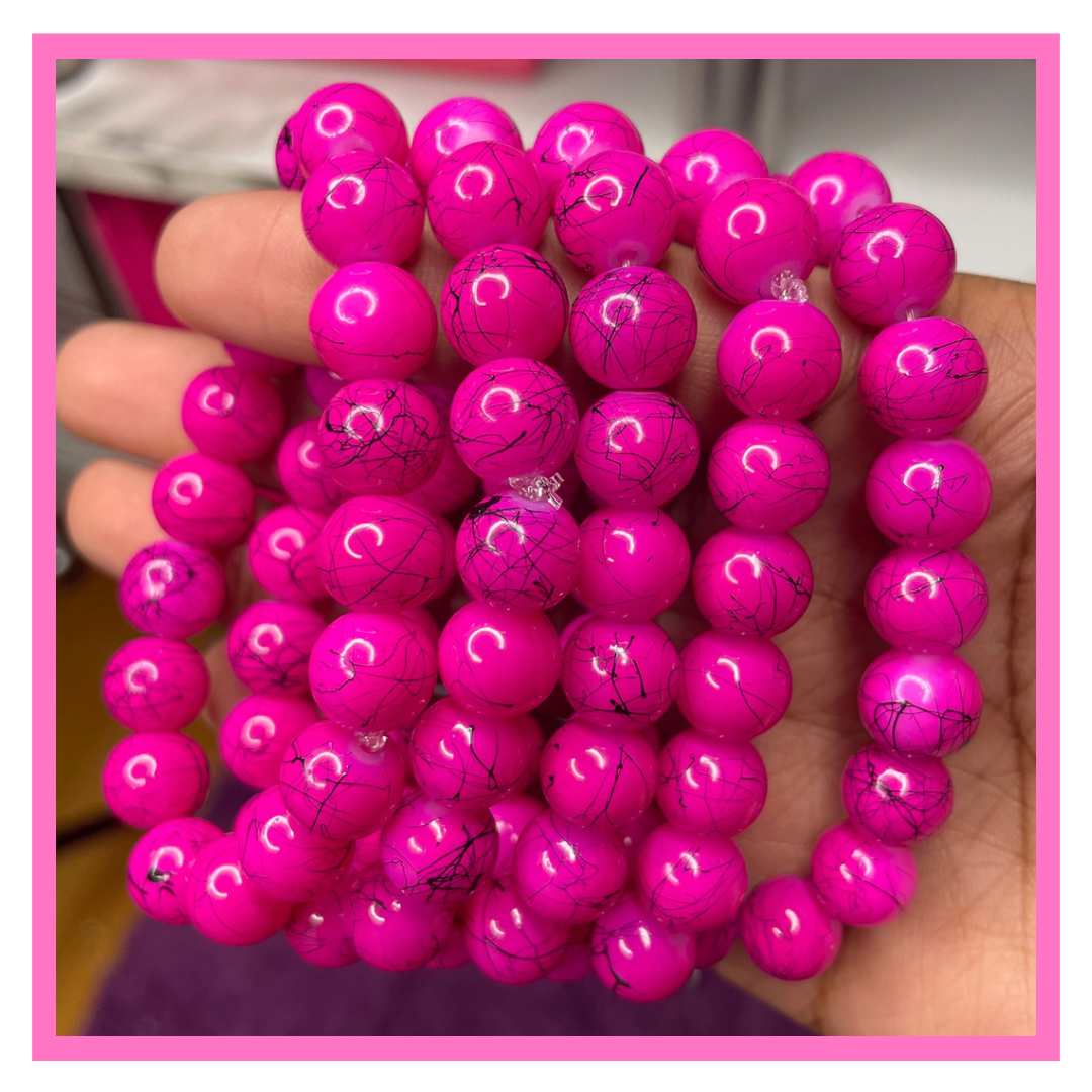 NEW! Hot Pink Love Beaded Bracelet