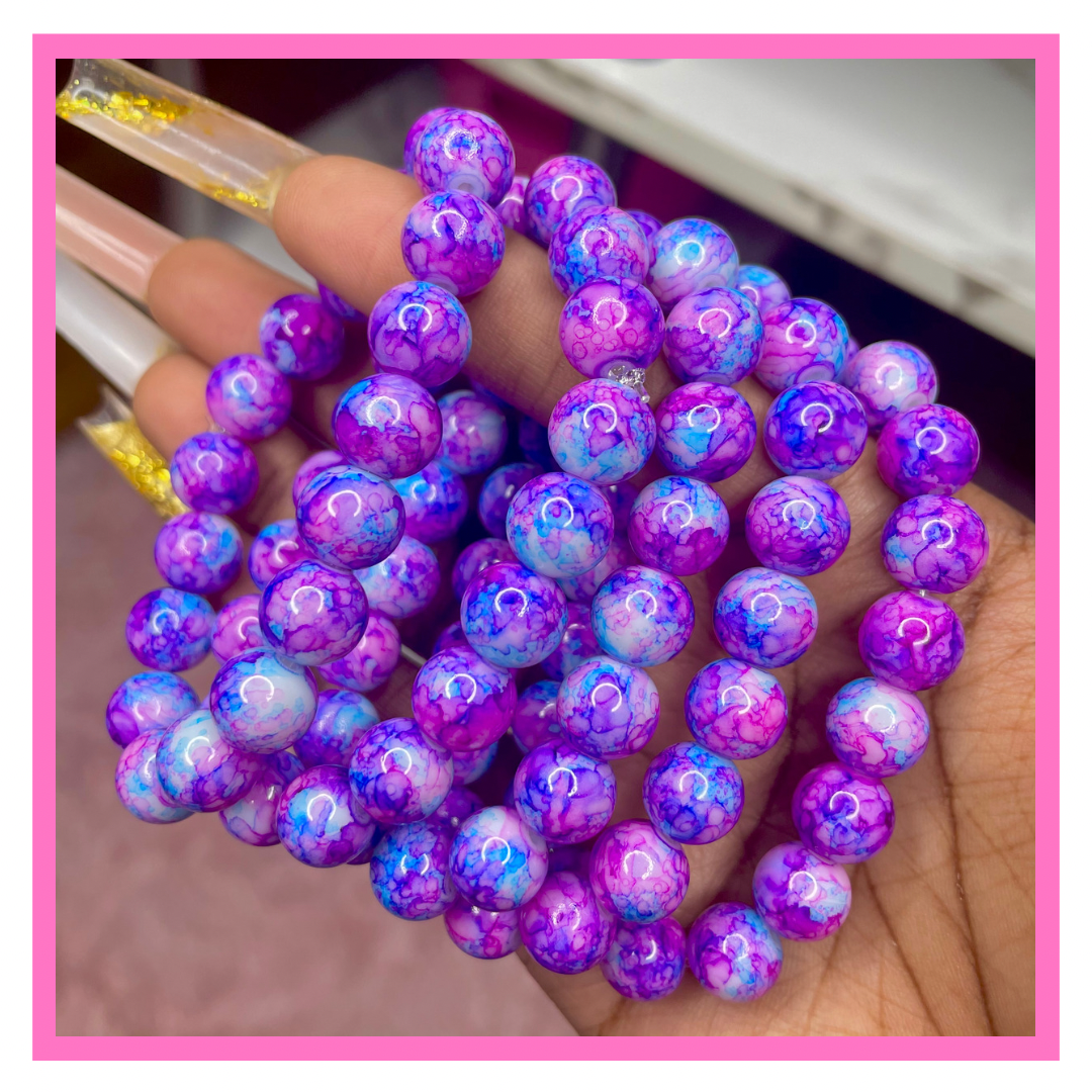 Purple Twister Beaded Bracelet