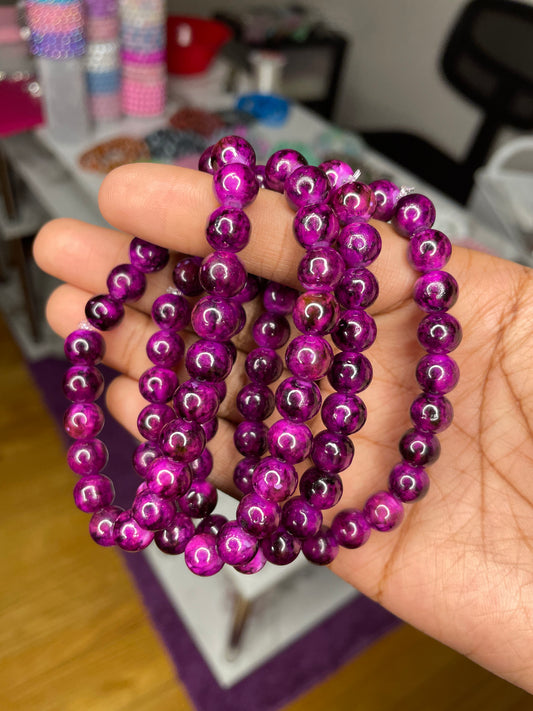NEW! Raspberry Beaded Bracelet