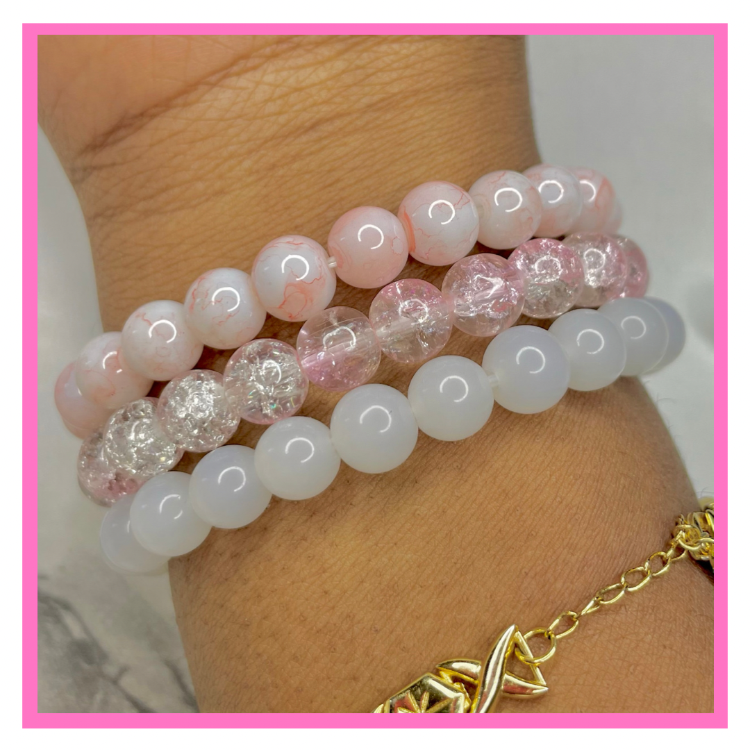 White Affair Bead Bracelets 7/31