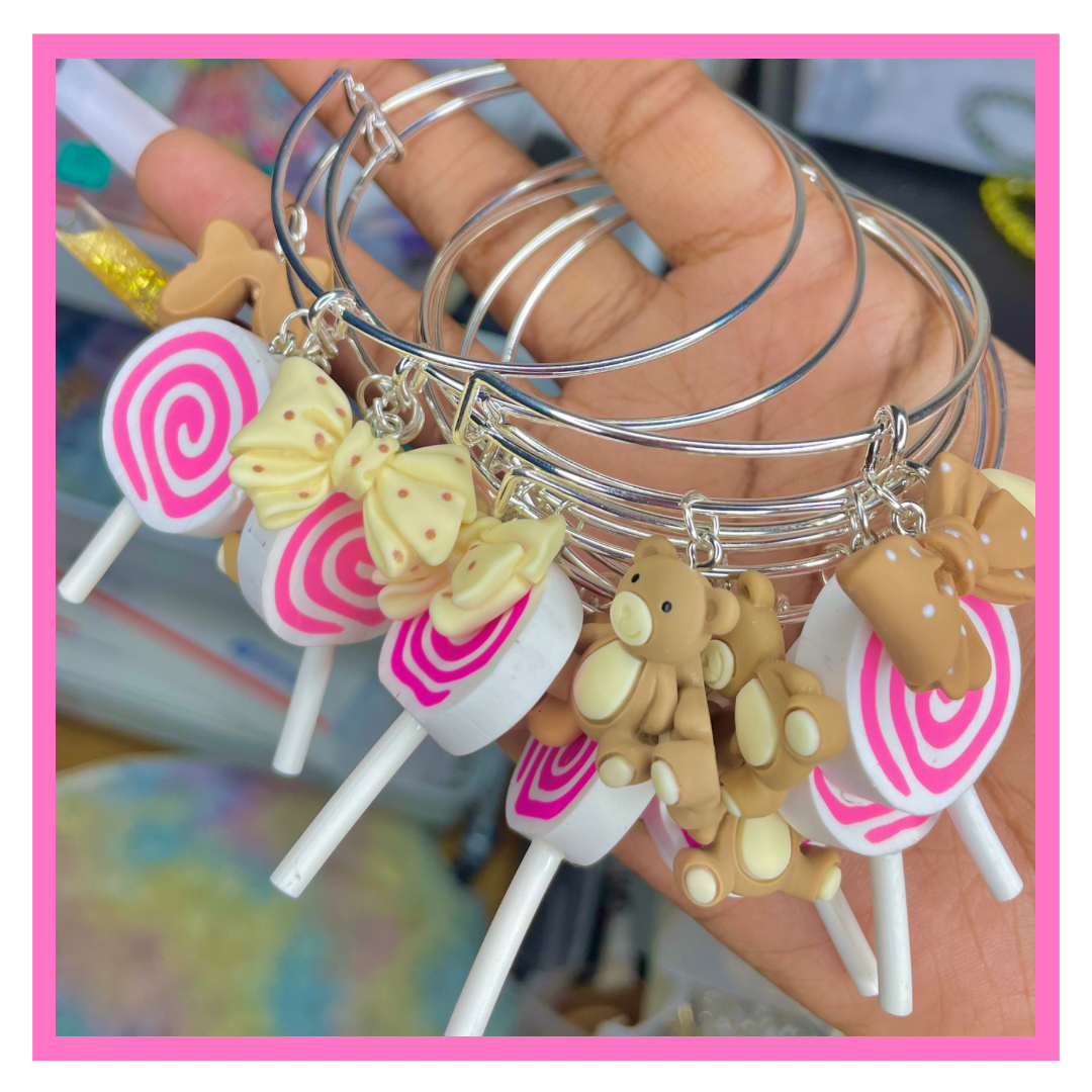 Silver Daisy Bow Bangles
