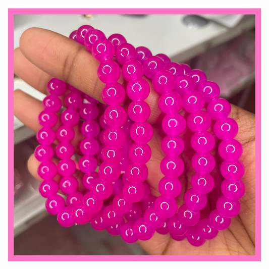 Pink Balloon Beaded Bracelet