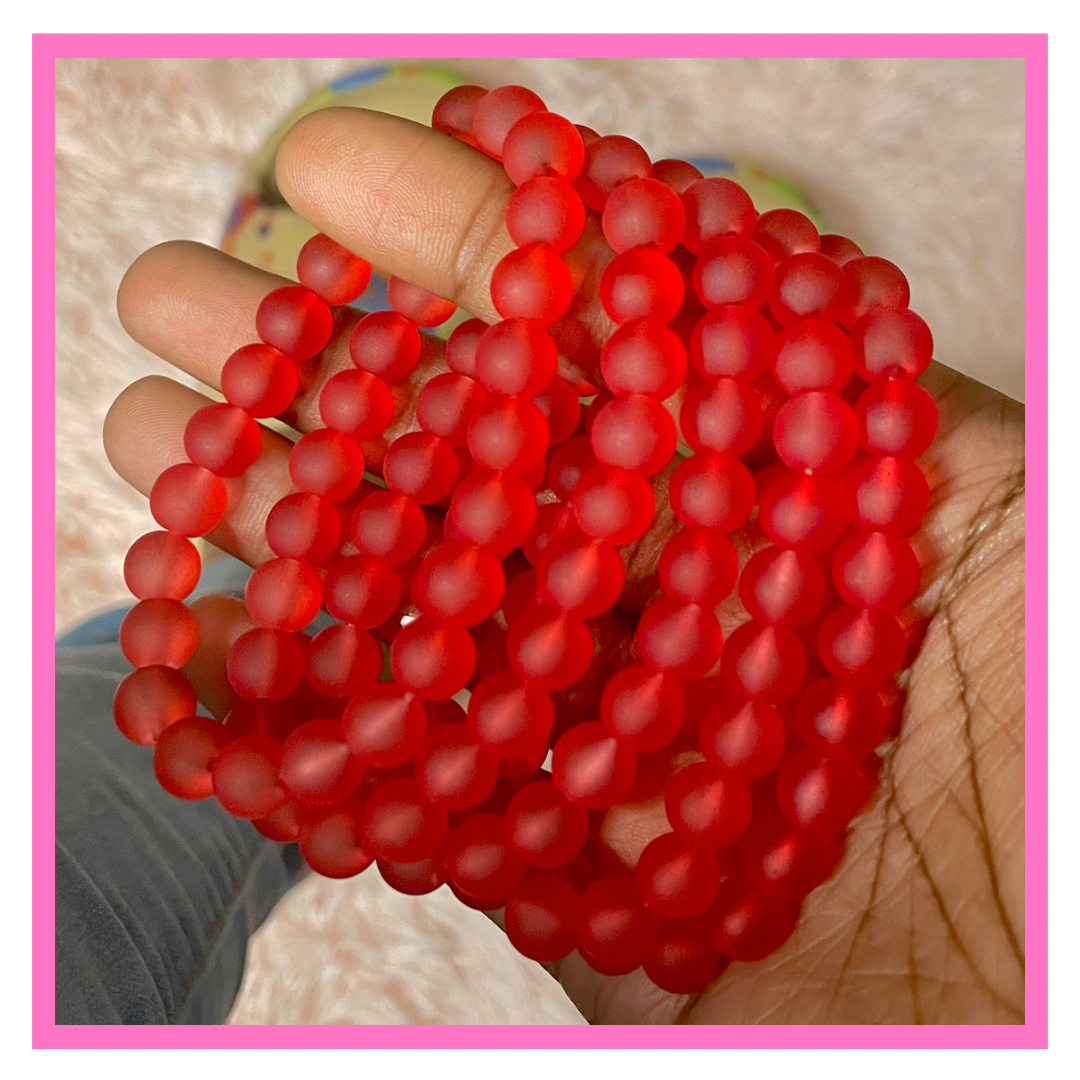 Ice-E Red Beaded Bracelet