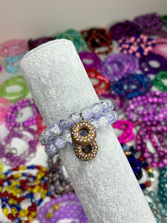 Sky Blue Doughnut Beaded Bracelet (1pc)