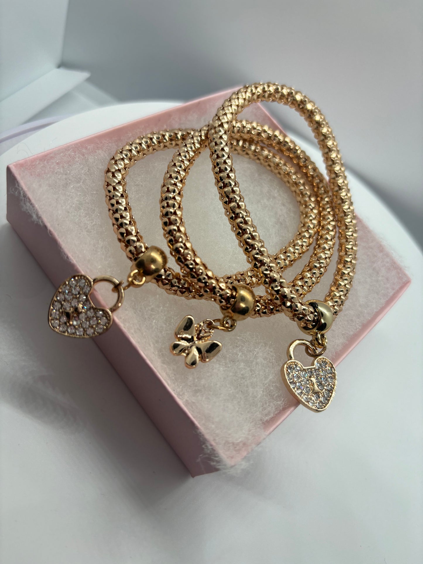 Gold Bangle-Like Bracelet (3pc)