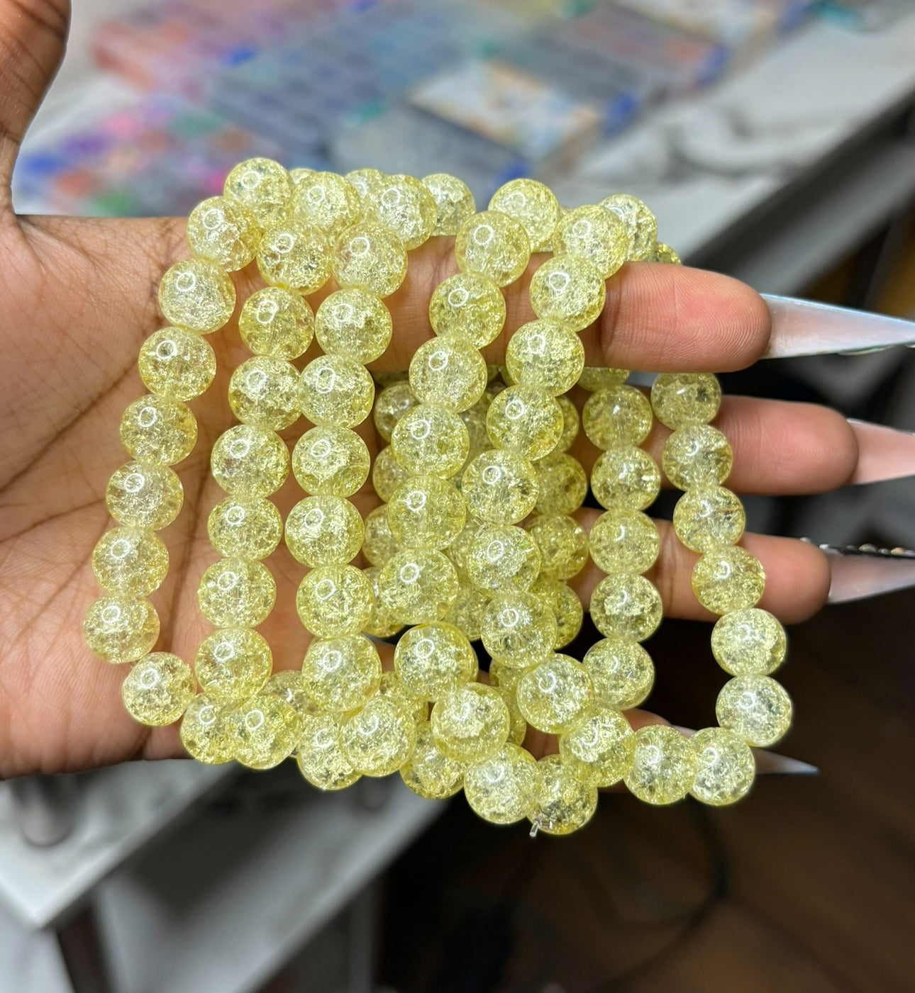 Crystal Yellow Beaded Bracelet (1pc)