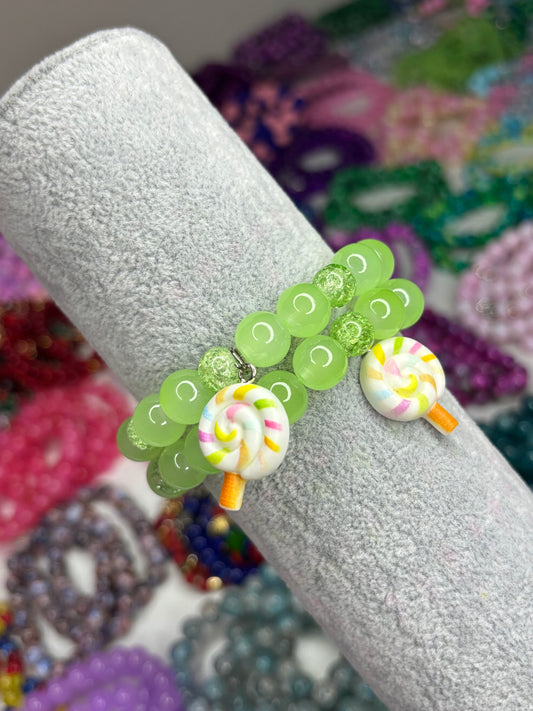 Green Candyland Beaded Bracelet (1pc)