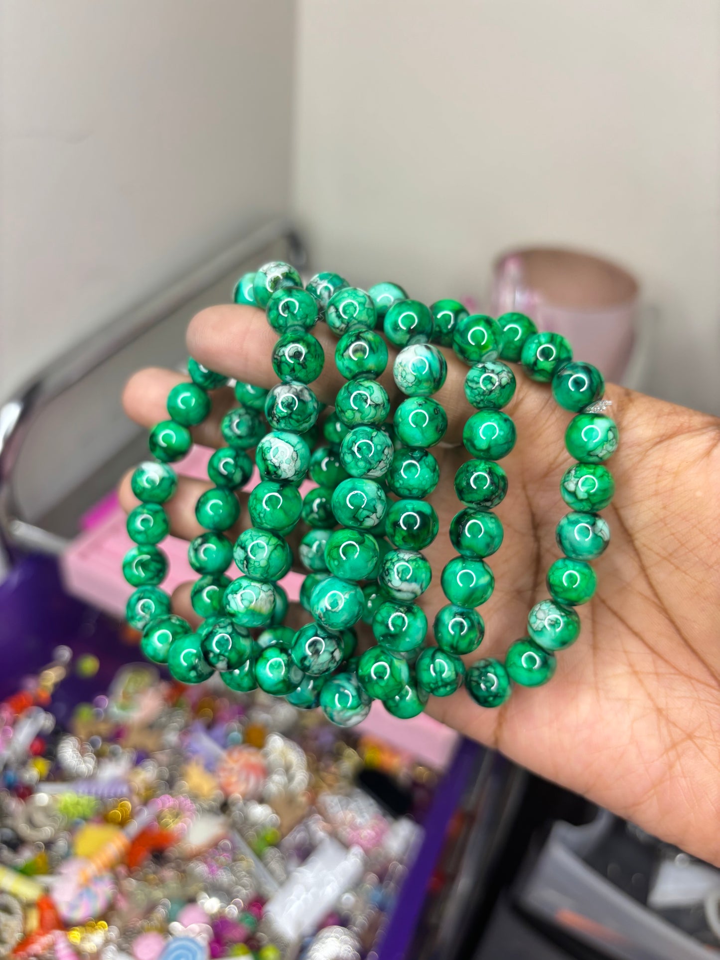 Ever Green Beaded Bracelet