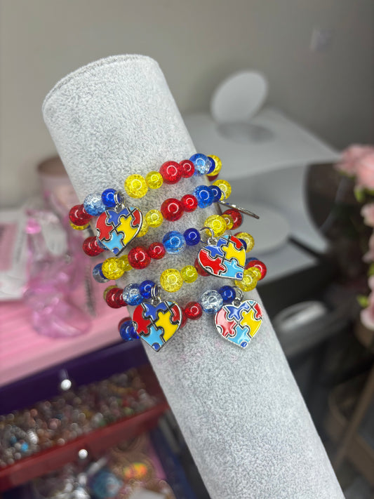 Autism Awareness Beaded Bracelet (1pc)