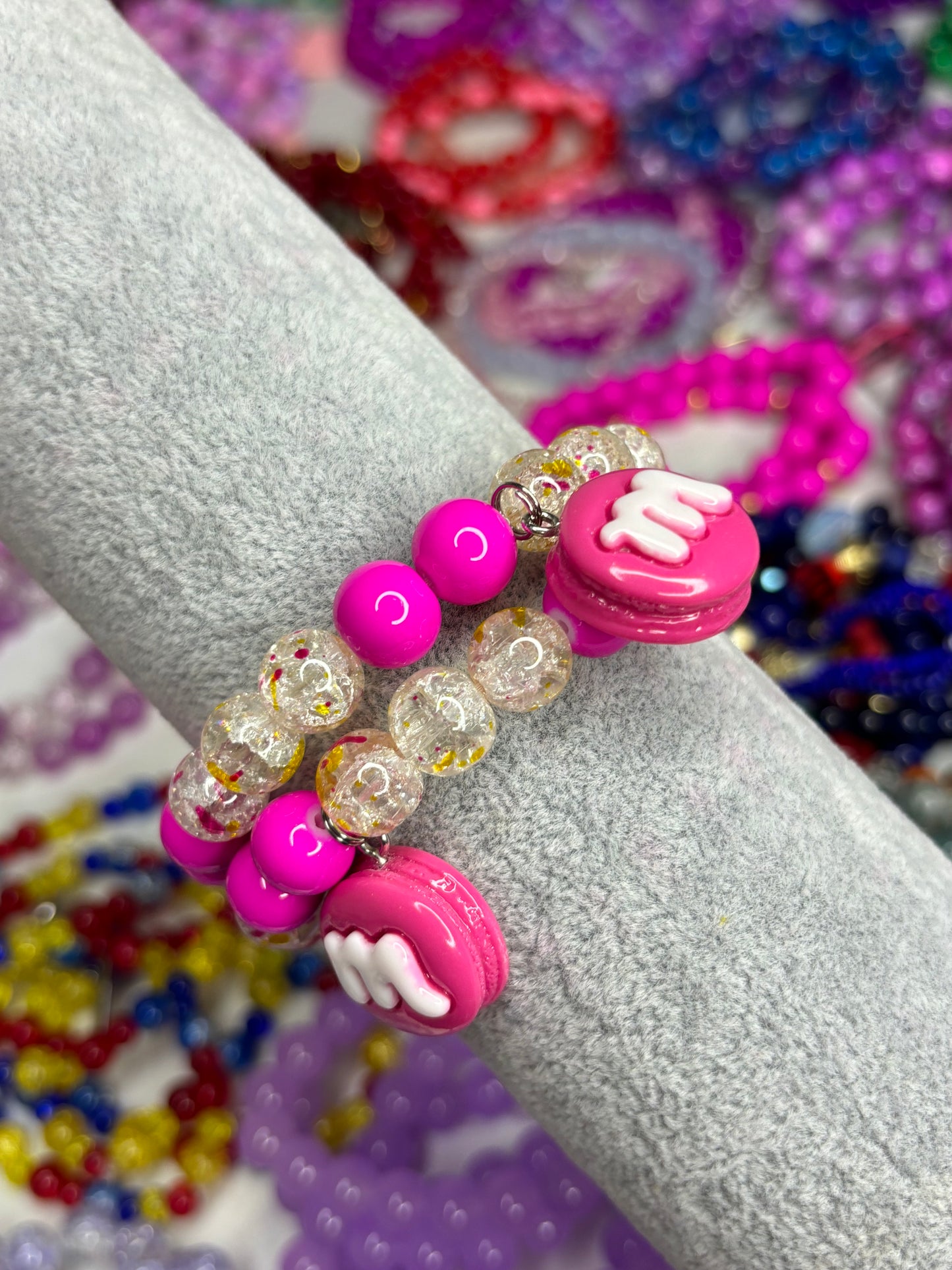 Pink M&M Beaded Bracelet (1pc)