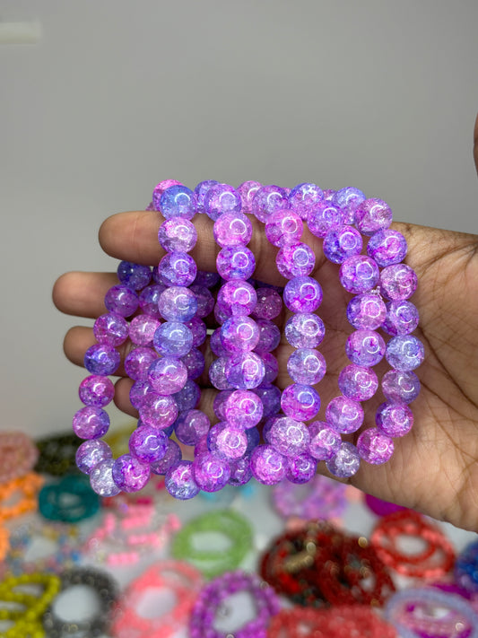 Crystal Purple Beaded Bracelet (1pc)