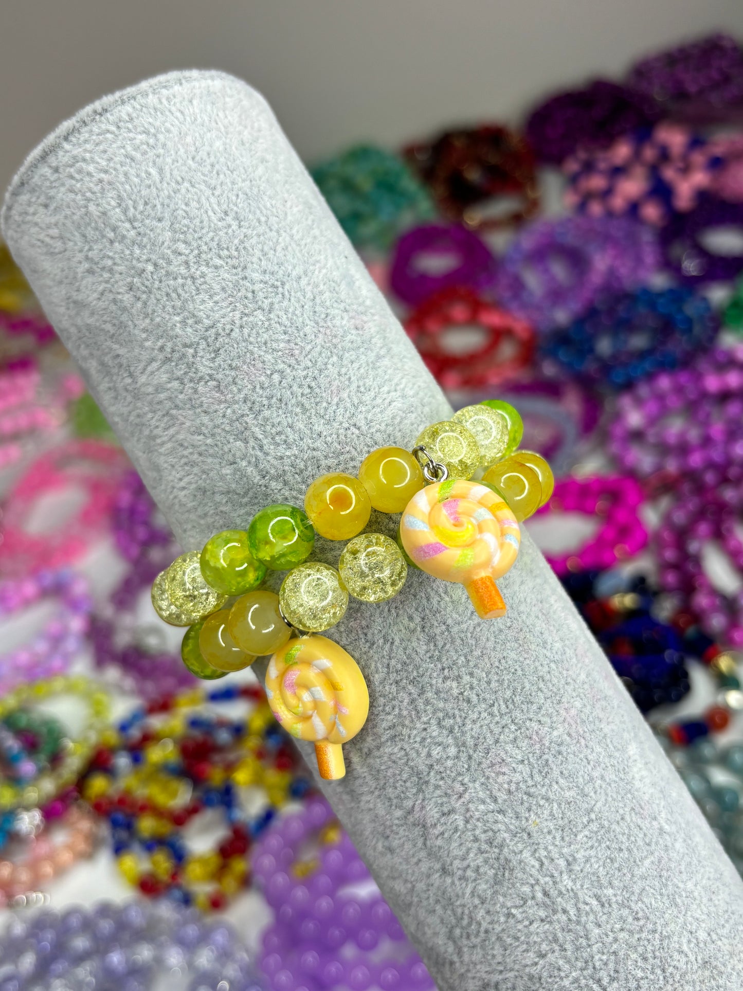 Lime Candyland Beaded Bracelet (1pc)