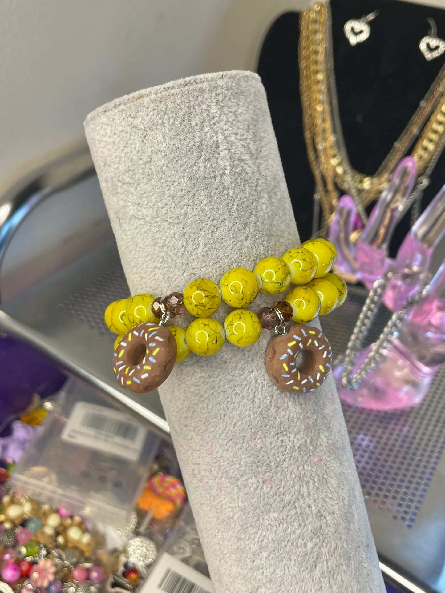Banana Doughnut Beaded Bracelet