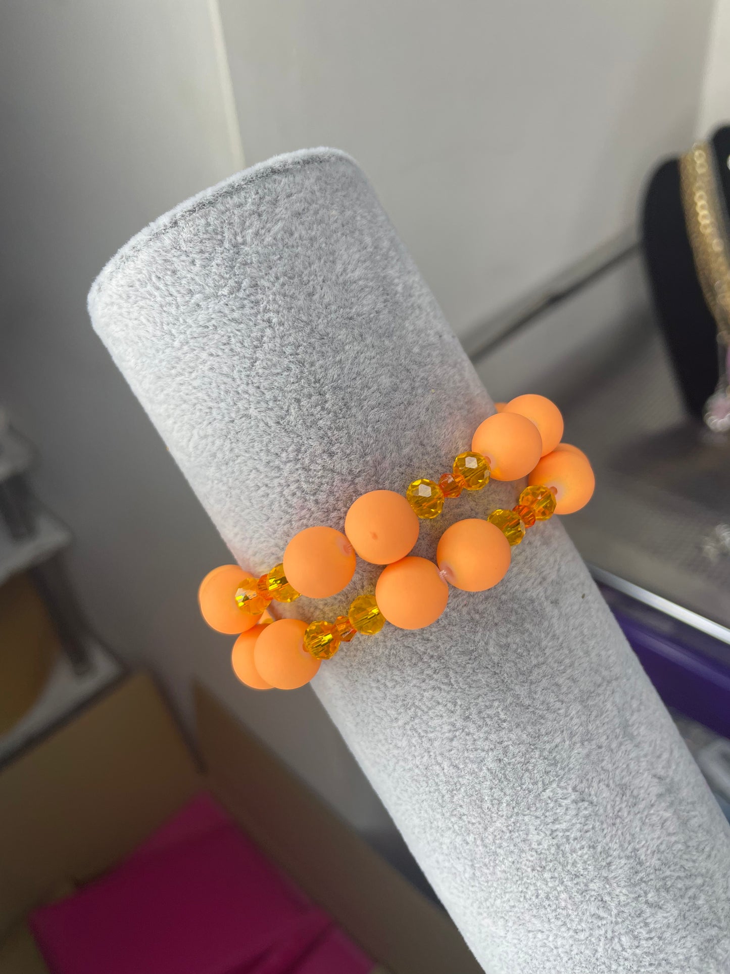 Orange Crush Beaded Bracelet
