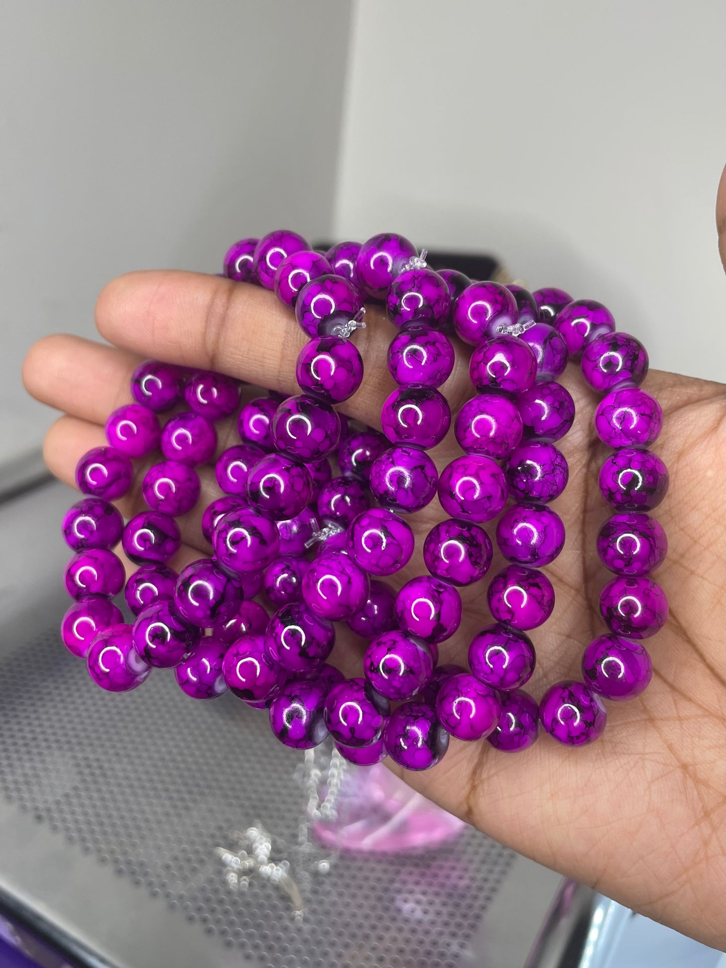 Miracle Purp Beaded Bracelet