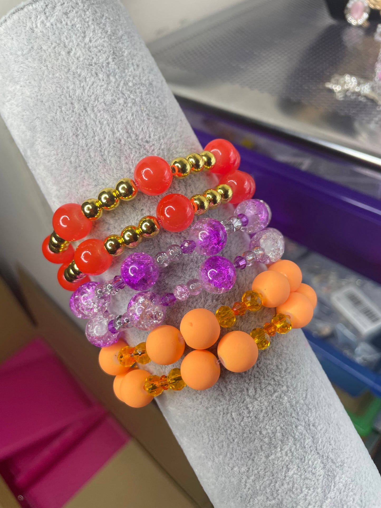 Orange Crush Beaded Bracelet