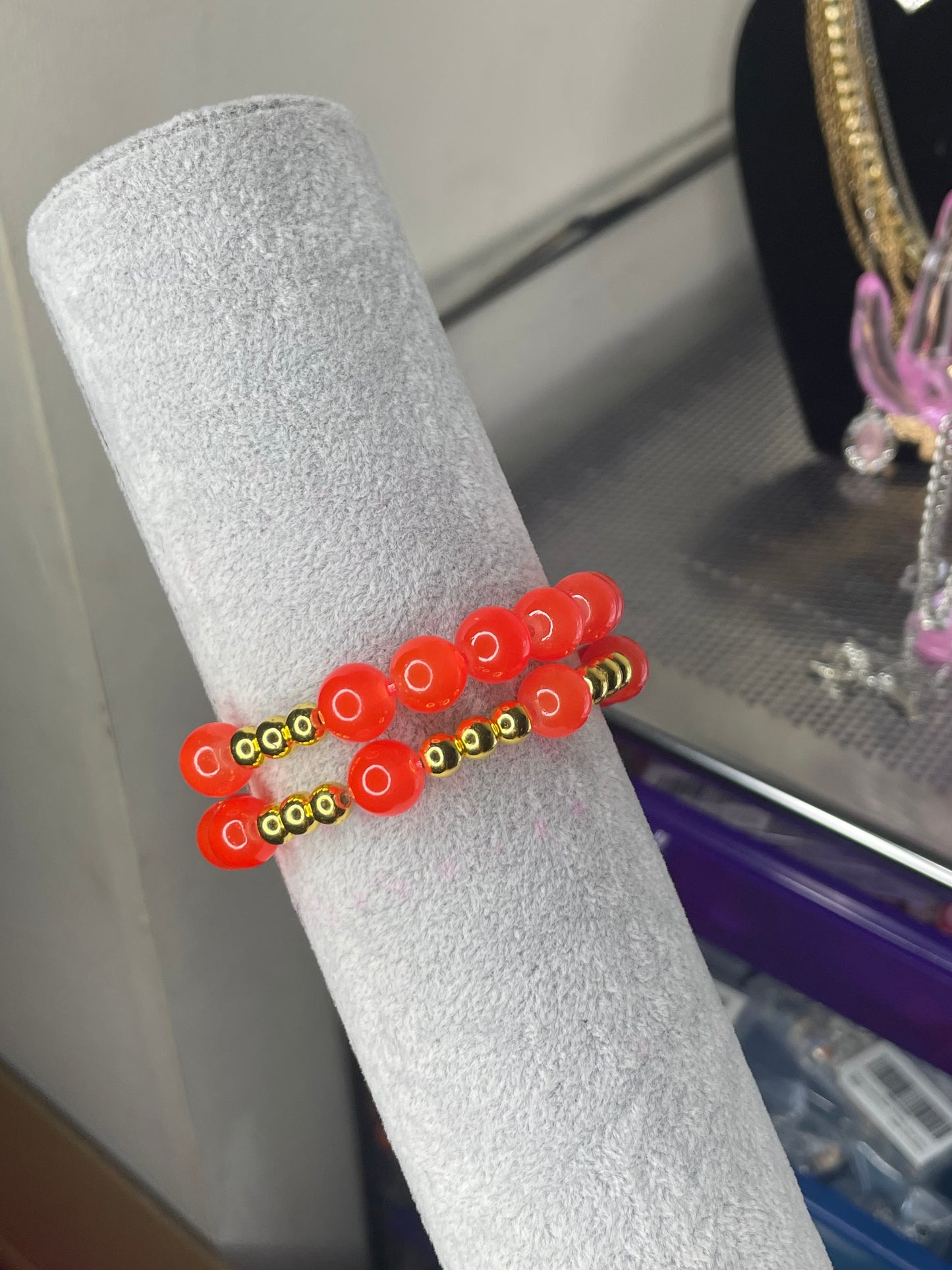 Orange Bang Beaded Bracelet
