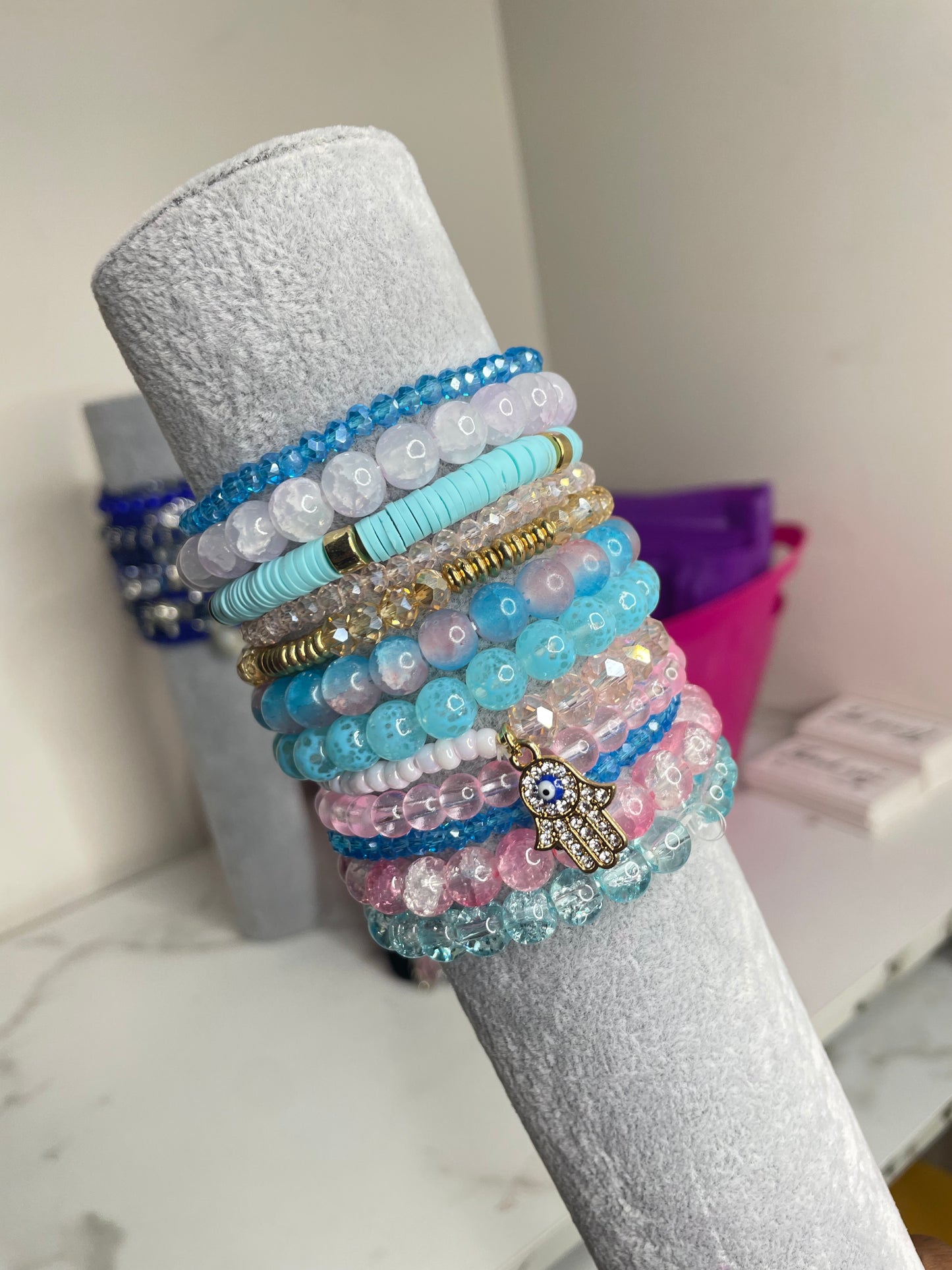 Bead Set 12pcs “Cotton Candy”