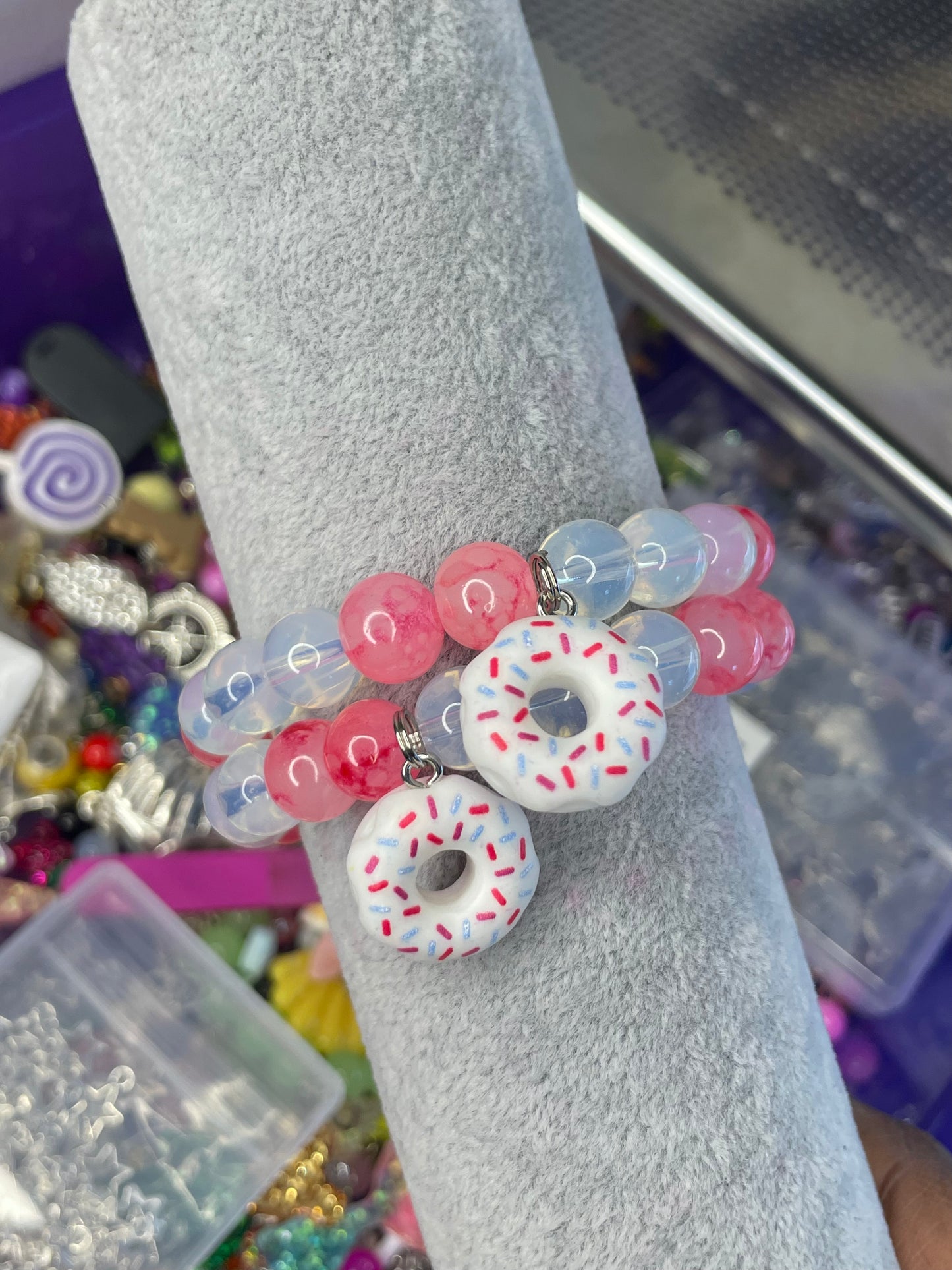 Sprinkle Doughnut Beaded Bracelet