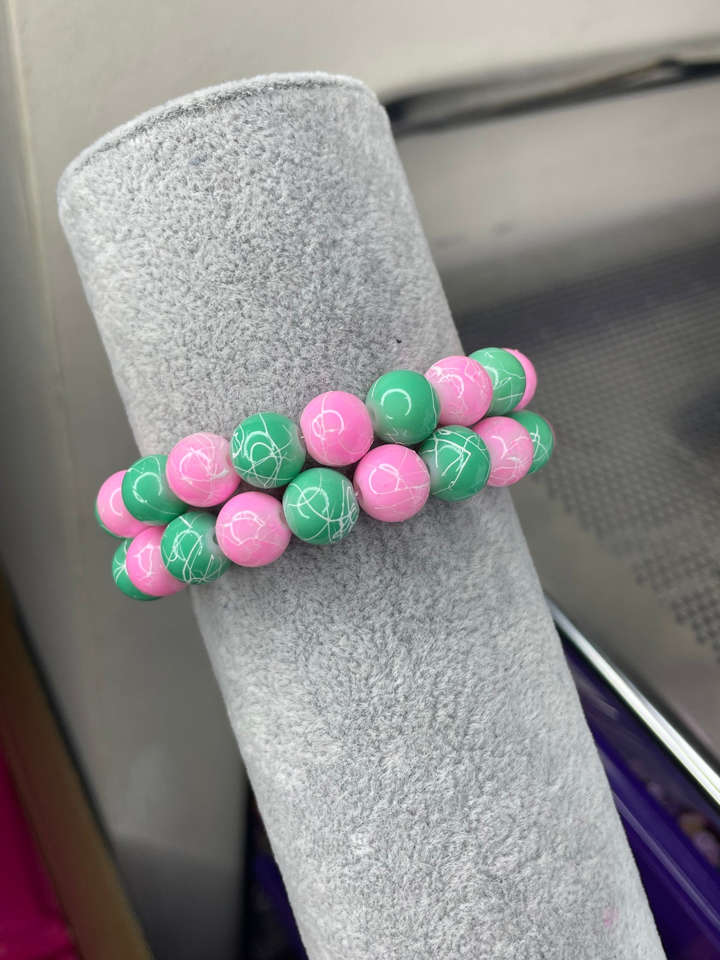 AKA Themed Beaded Bracelet