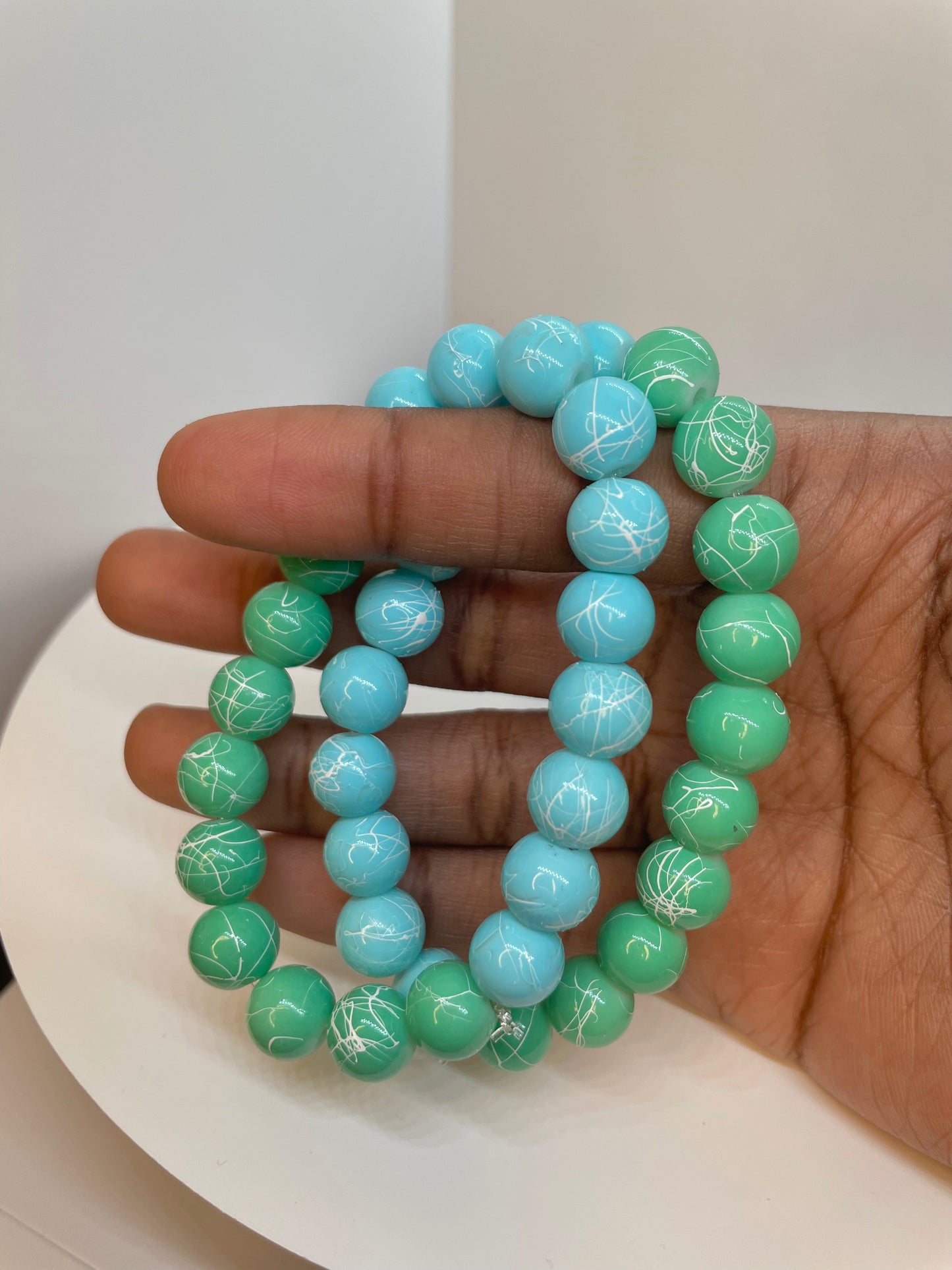 Blue & Green Beaded Bracelet