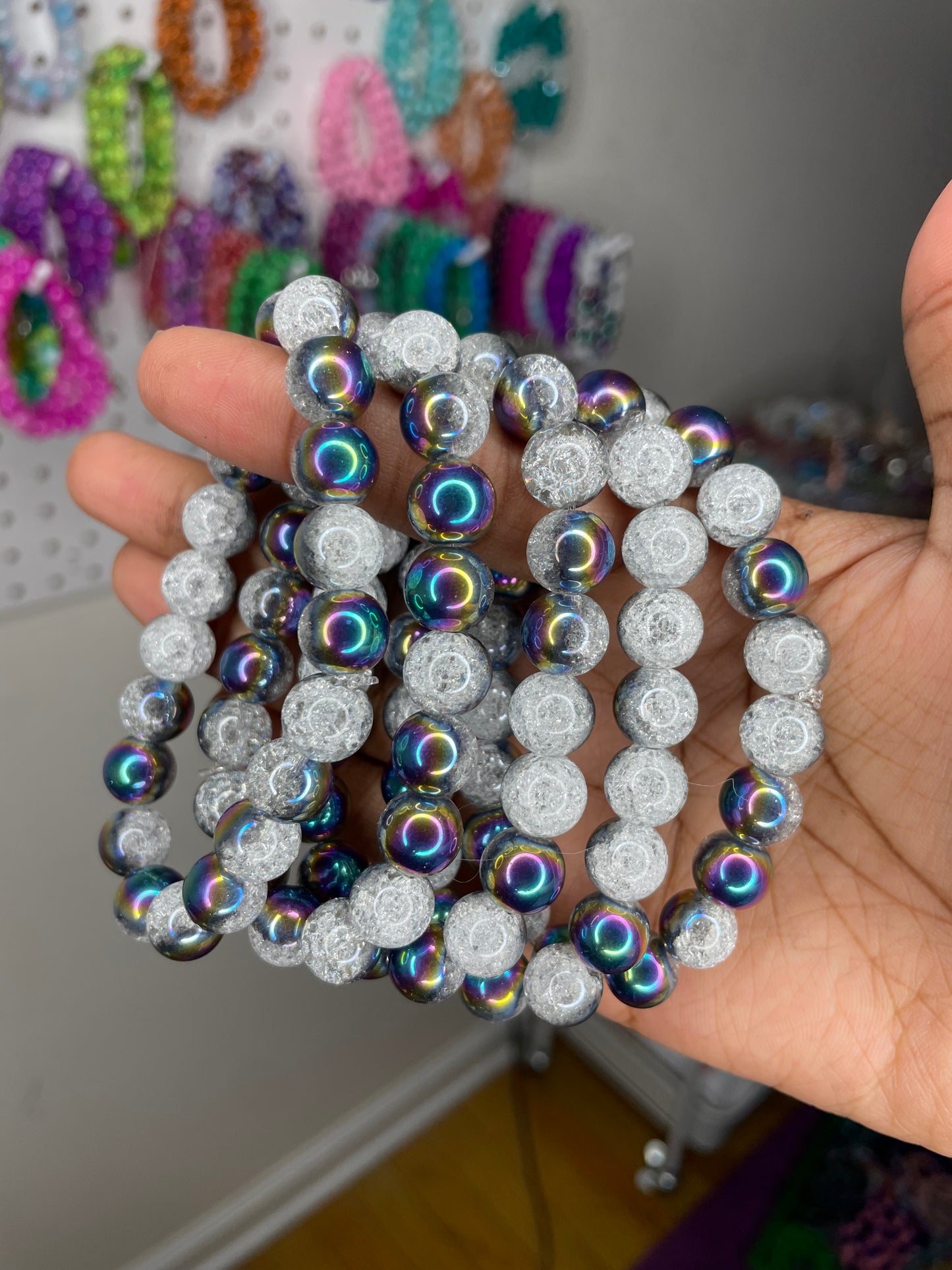 NEW! Colorful Crackle Beaded Bracelet