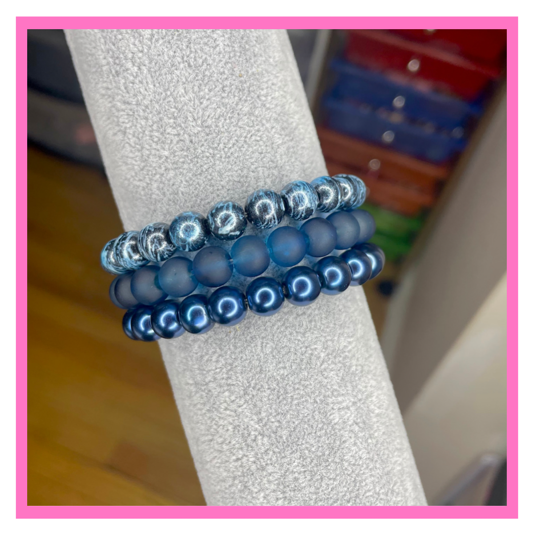 Midnight Beaded Bracelet Set