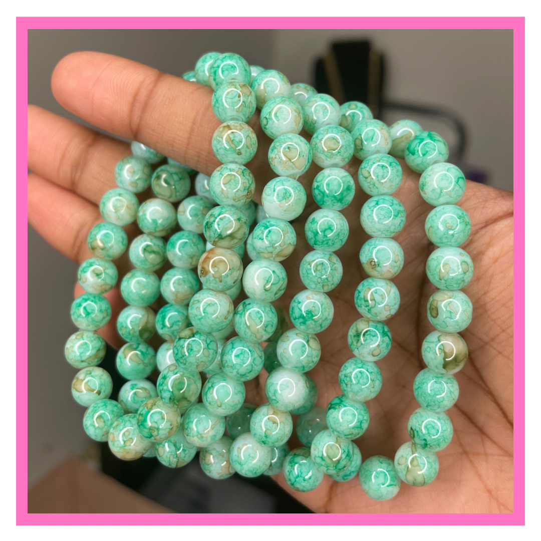 NEW! Green Love Beaded Bracelet