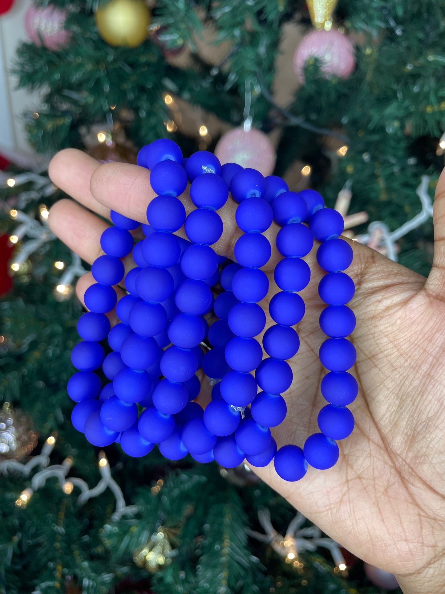 NEW! Matte Blue Beaded Bracelet