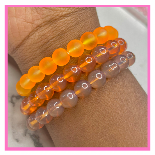 Pumpkin Patch Bead Bracelet Set