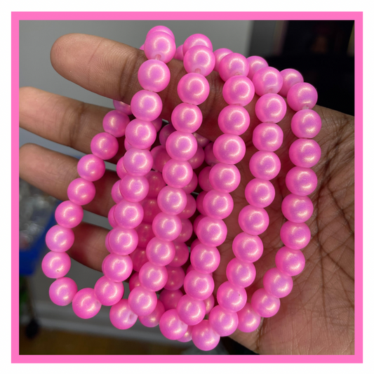 NEW! Pink Candy Apple Beaded Bracelet