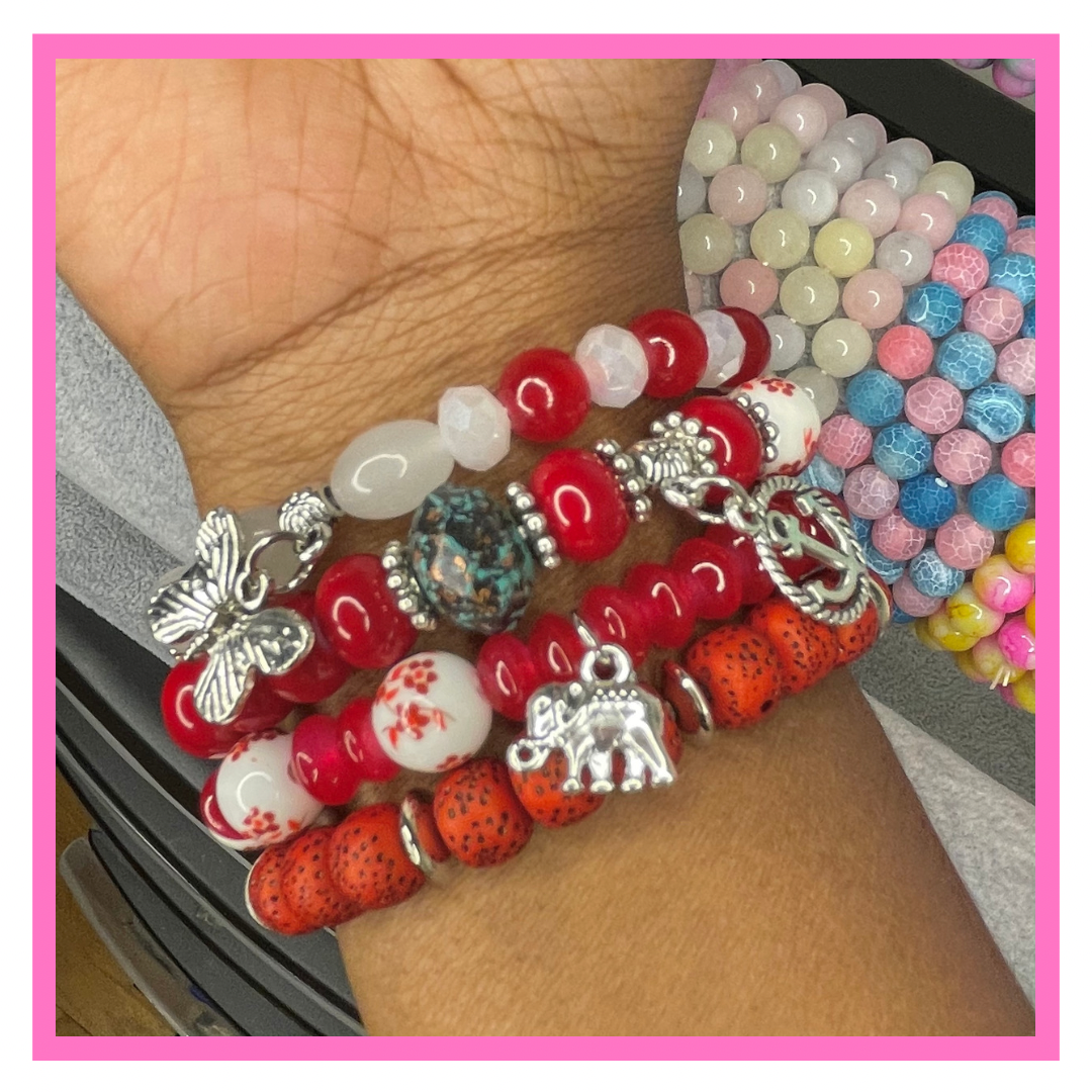 Santa Red Butterfly World Bead Set