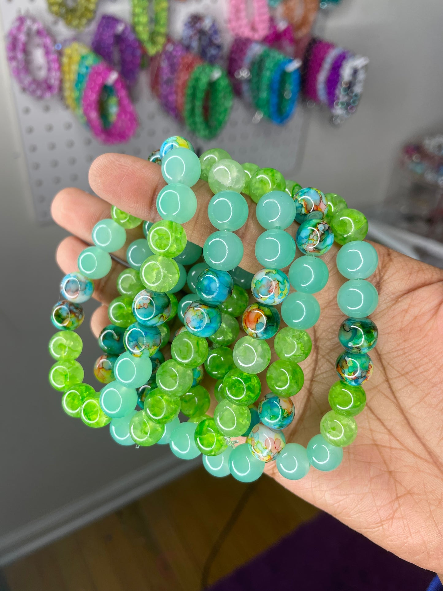 NEW! Green Twister Beaded Bracelet